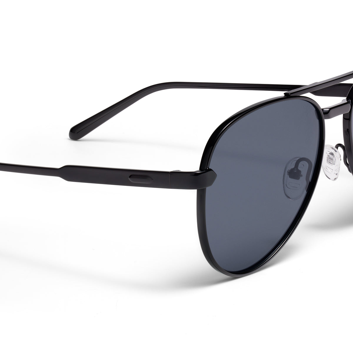 Miramar Aviator Sunglasses Black Frame Grey Lenses