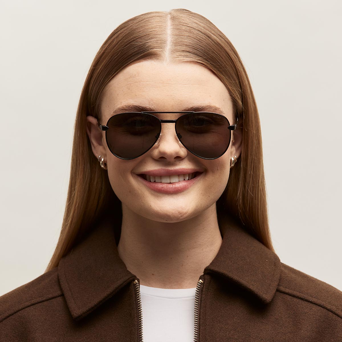 Miramar Aviator Sunglasses Black Frame Grey Lenses