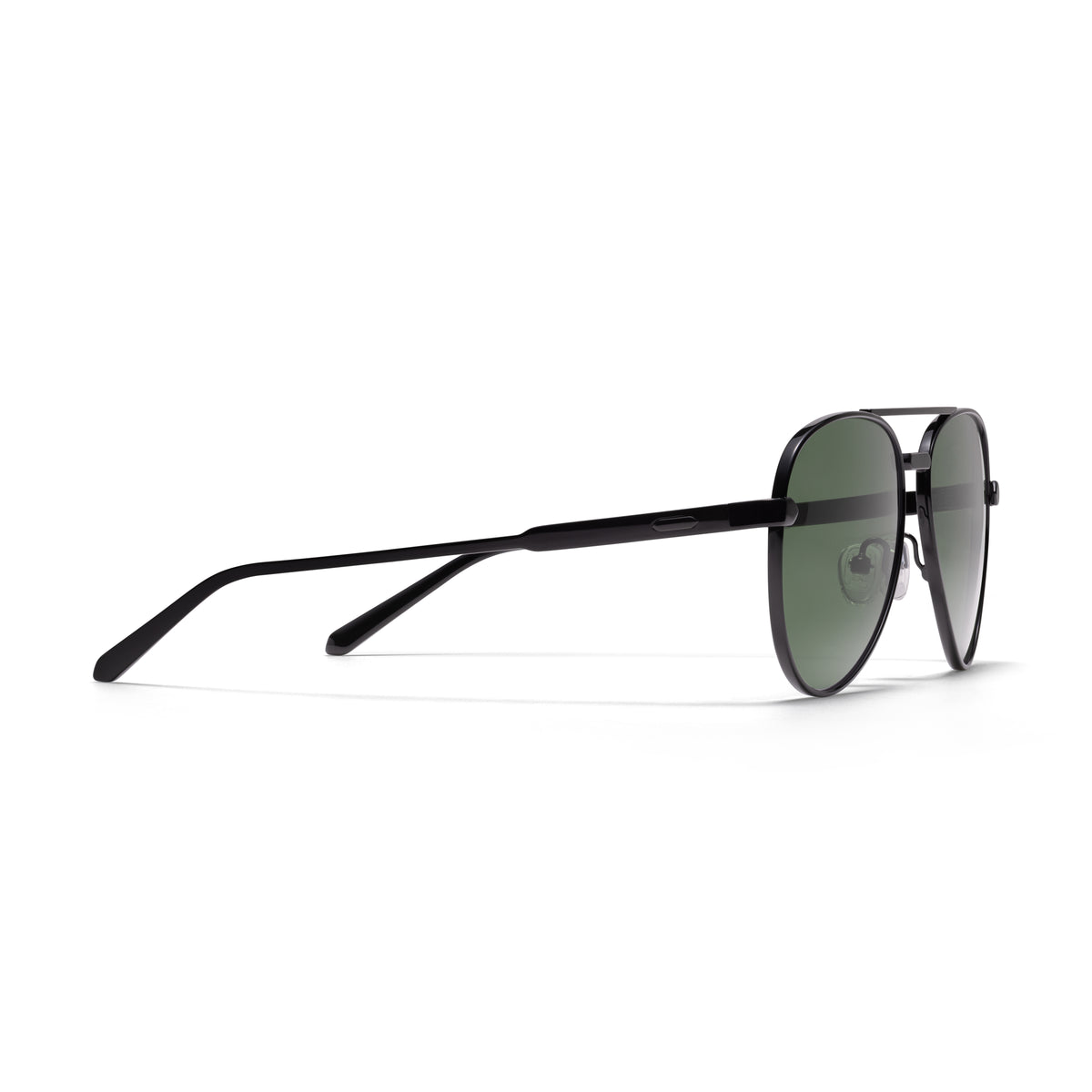 Miramar Aviator Sunglasses Black Frame Green Lenses