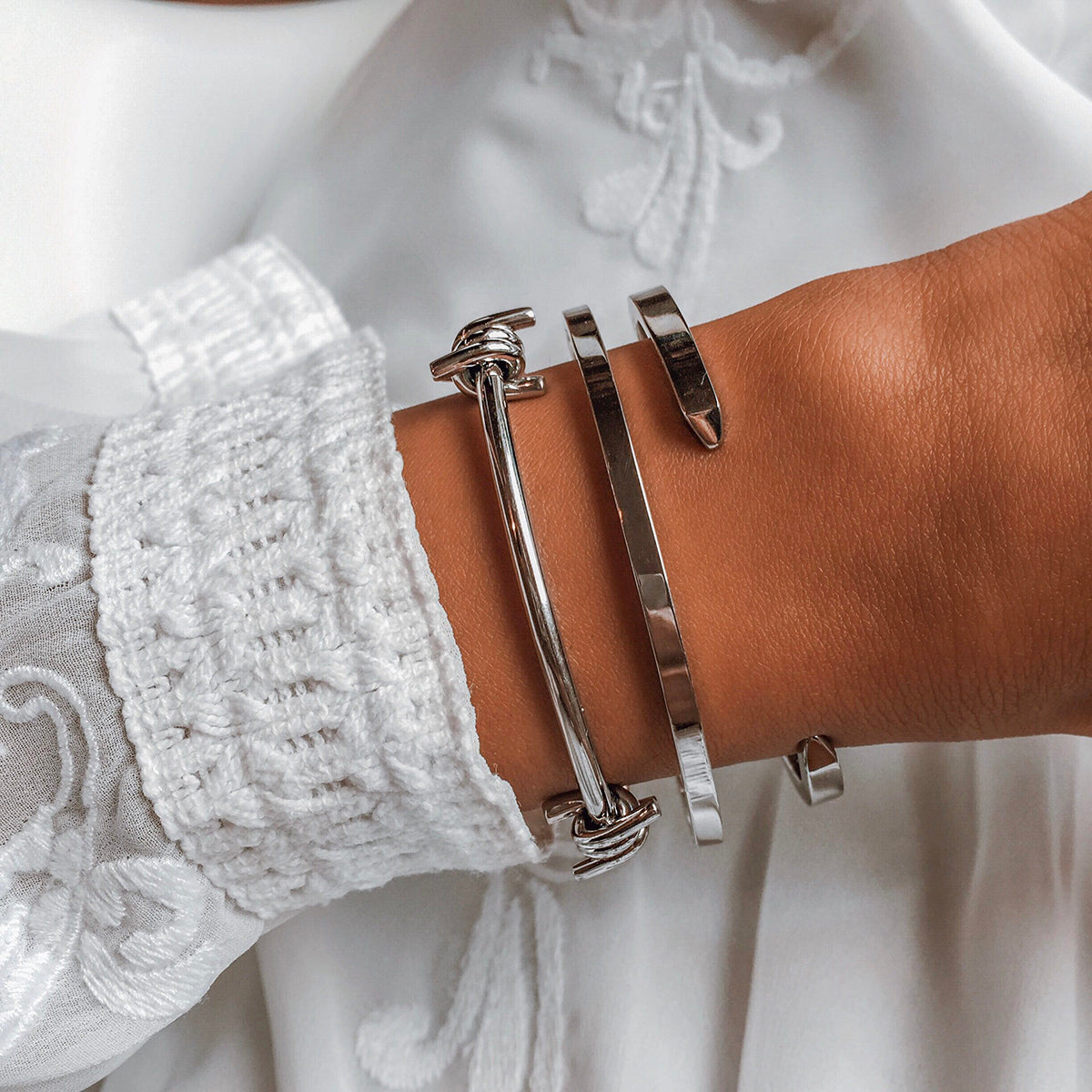 Double Barbed Cuff Silver