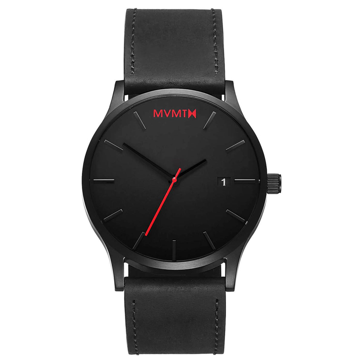 MVMT Men's Classic Black Leather Watch