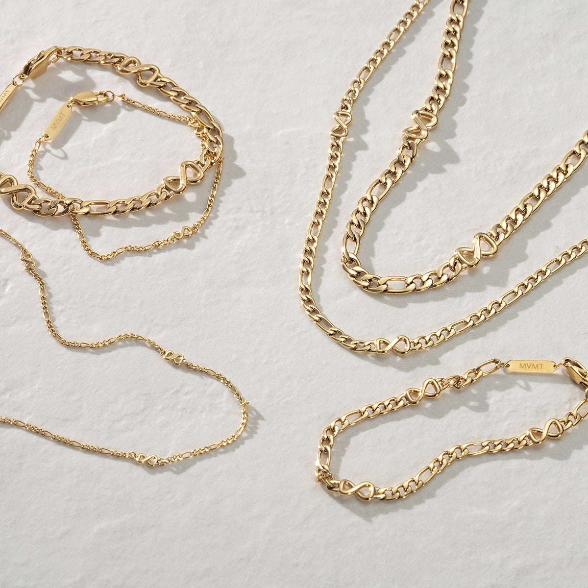 Figaro Chain Bracelet - 1.8MM Gold