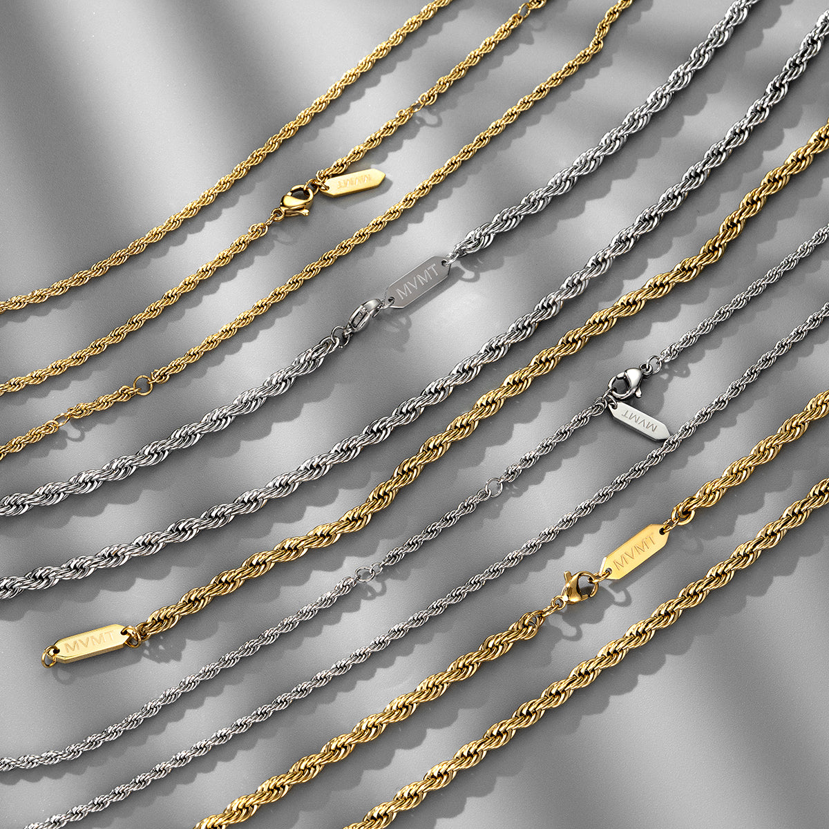 Rope Chain Necklace - 2.4MM Gold