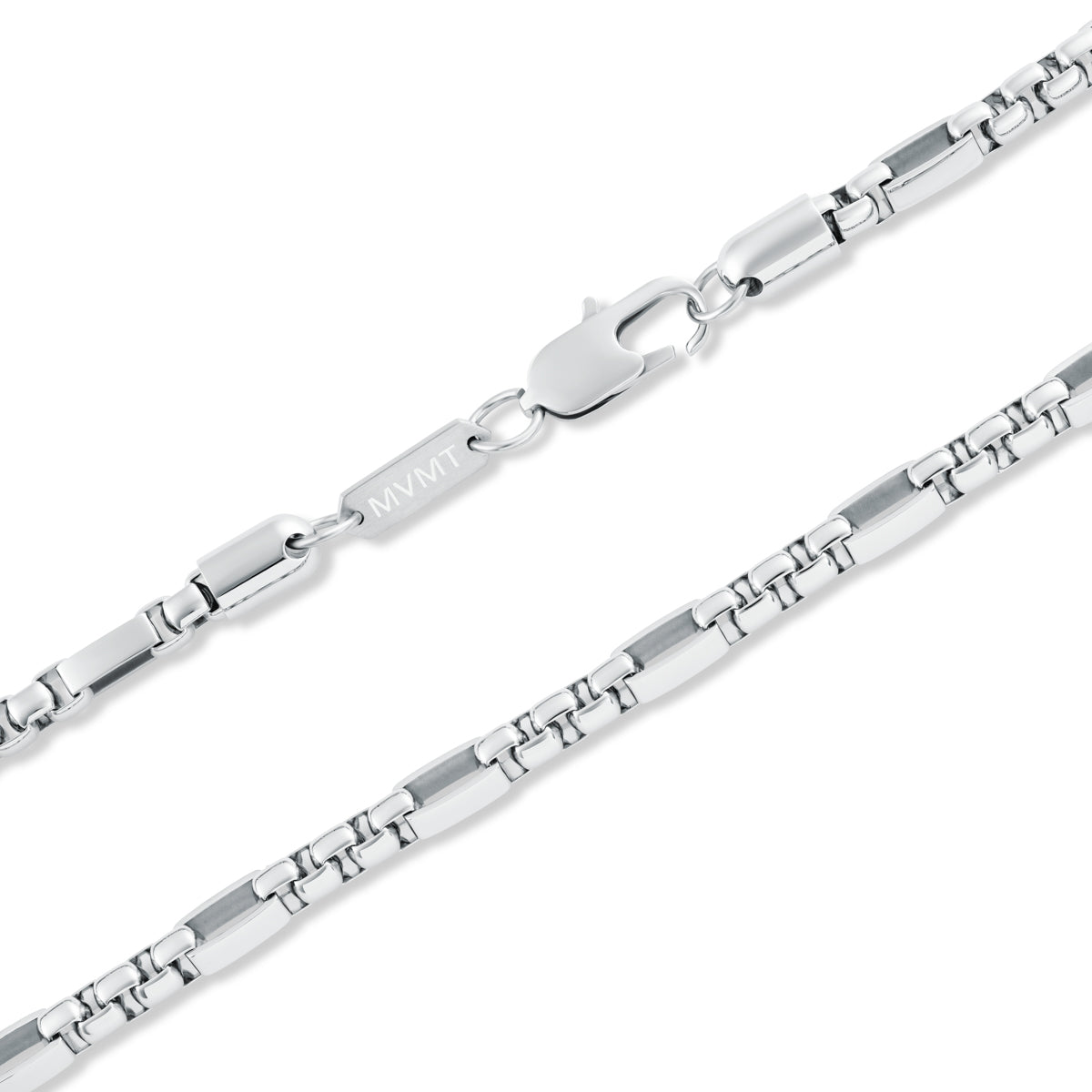 Figaro Box Chain Bracelet Silver